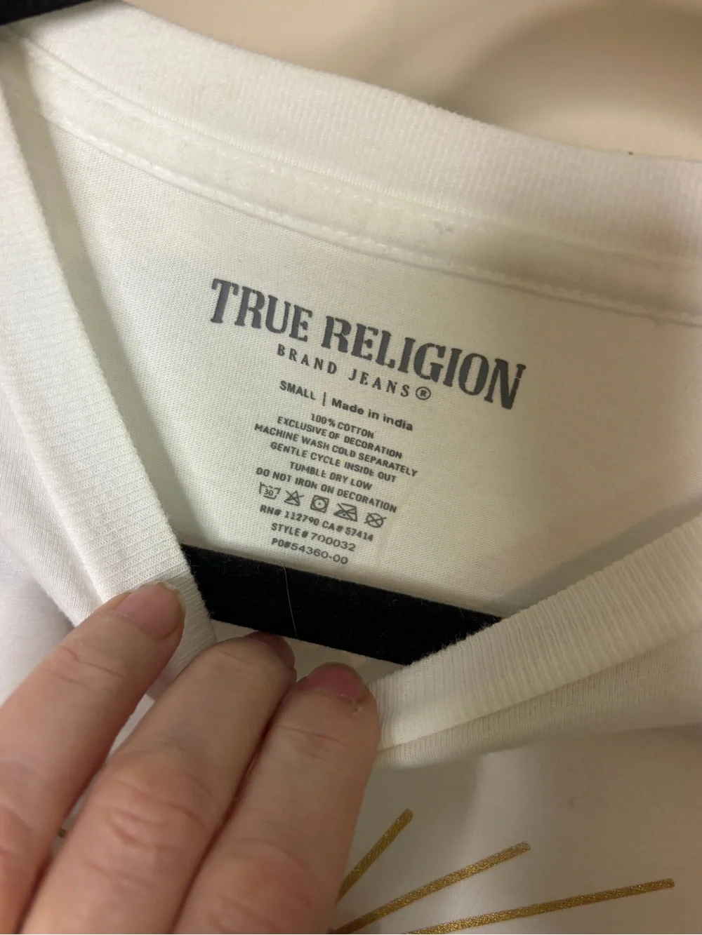True Religion White Short-Sleeve Tee #1313